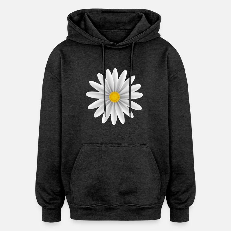 Daisy blanc vers le bas - Sweat à capuche oversize unisexe - charbon