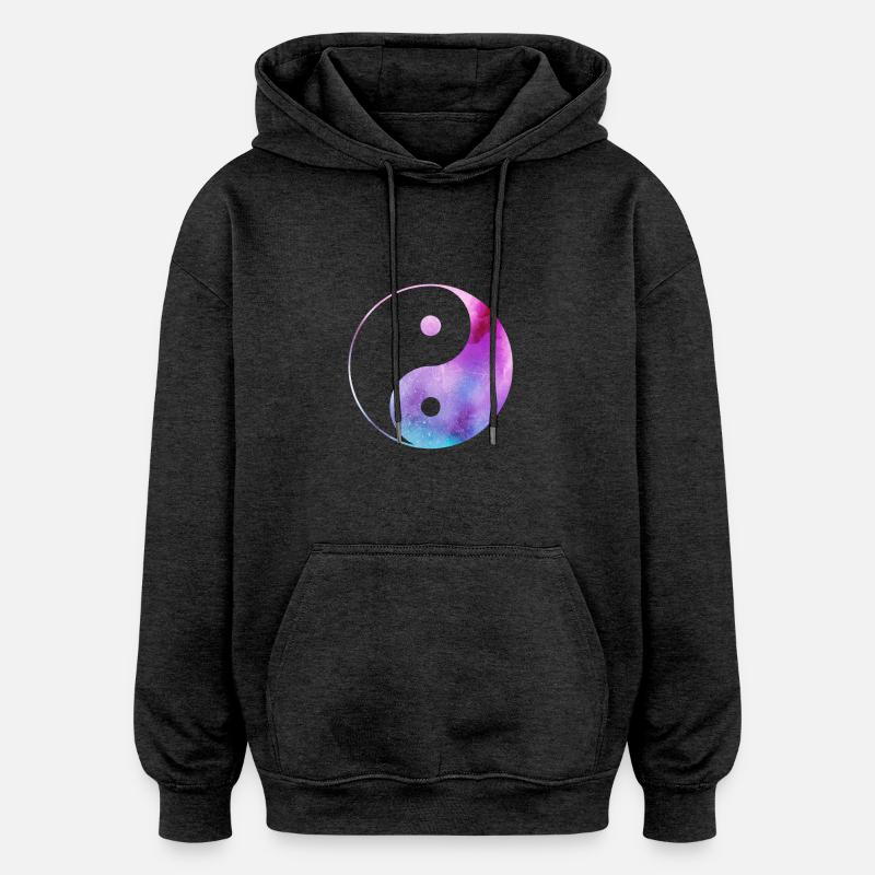 Yin Yang - Sweat à capuche oversize unisexe - charbon