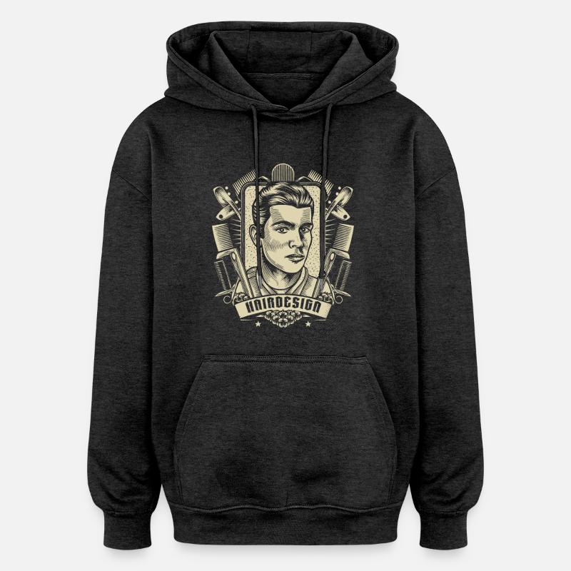 Coiffeur - Sweat à capuche oversize unisexe - charbon