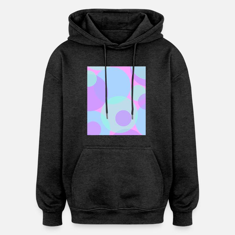 Points en pastel - Sweat à capuche oversize unisexe - charbon