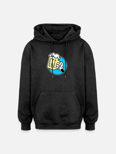 Alcohol and Beer Cheers - Oversized Unisex Hoodie - charcoal grey