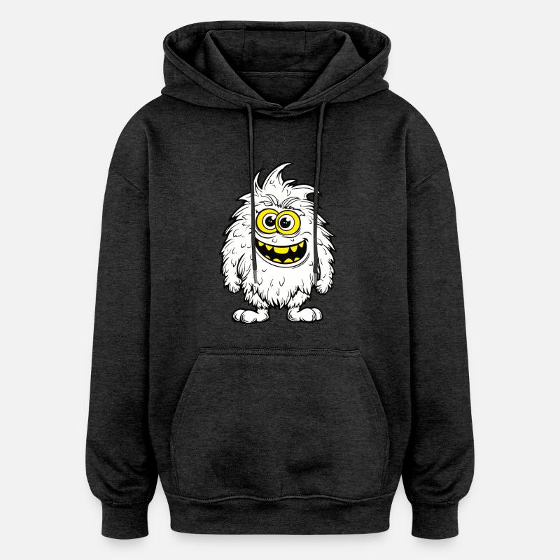 Drôle de monstre de fourrure - Sweat à capuche oversize unisexe - charbon
