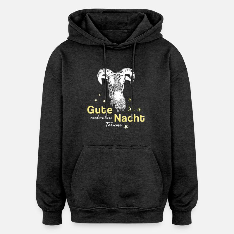 Mouton bélier bonne nuit - Sweat à capuche oversize unisexe - charbon