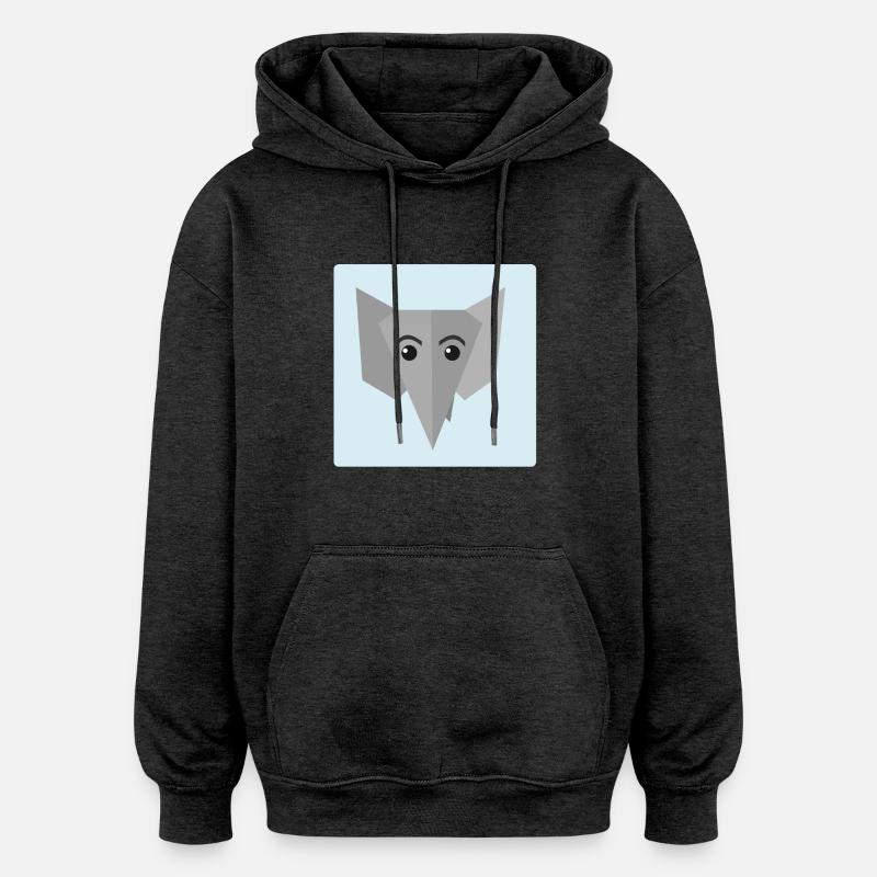 Elephant Doodle - Sweat à capuche oversize unisexe - charbon