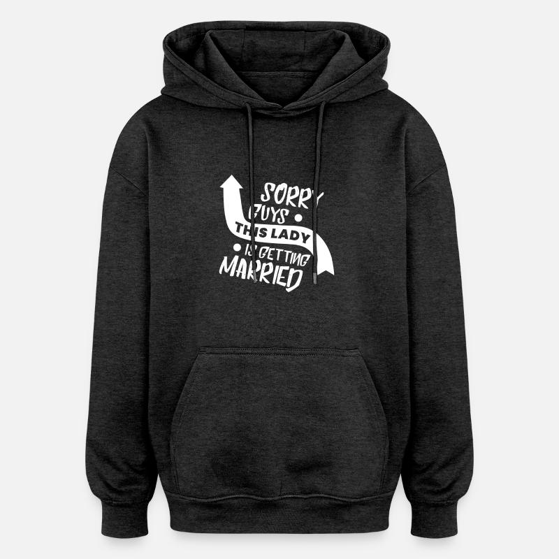 Mariage - future mariée - Sweat à capuche oversize unisexe - charbon