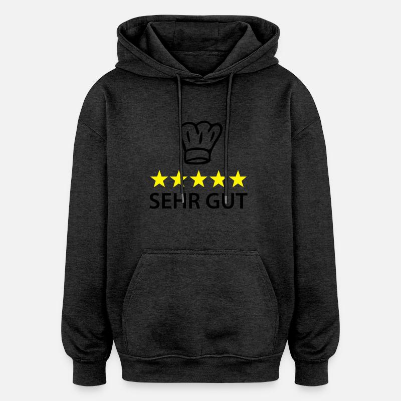 sehr gut koch - Sweat à capuche oversize unisexe - charbon