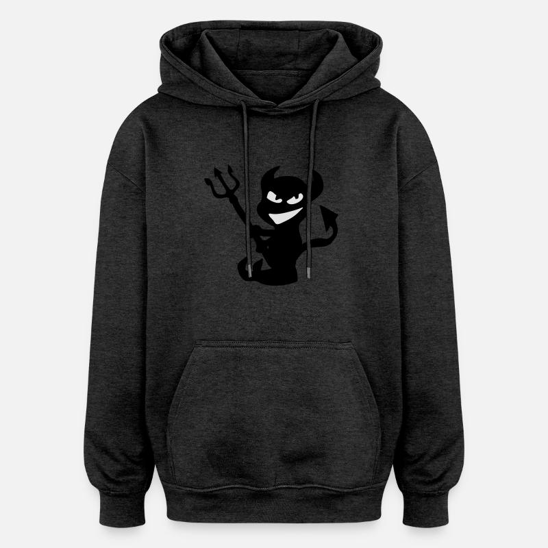 Smile evil with trident - Oversized Unisex Hoodie - charcoal grey