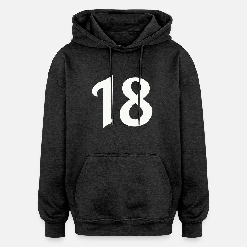 18 - Sweat à capuche oversize unisexe - charbon