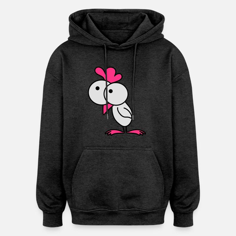 Surprised chick - Sweat à capuche oversize unisexe - charbon