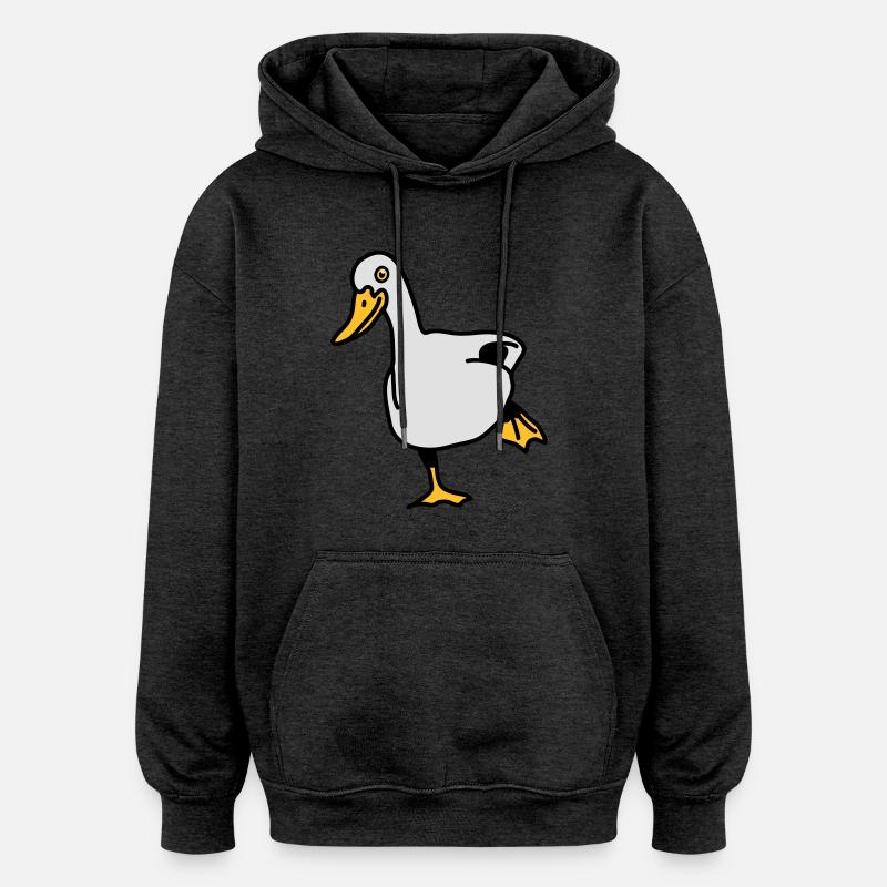 duck - Sweat à capuche oversize unisexe - charbon