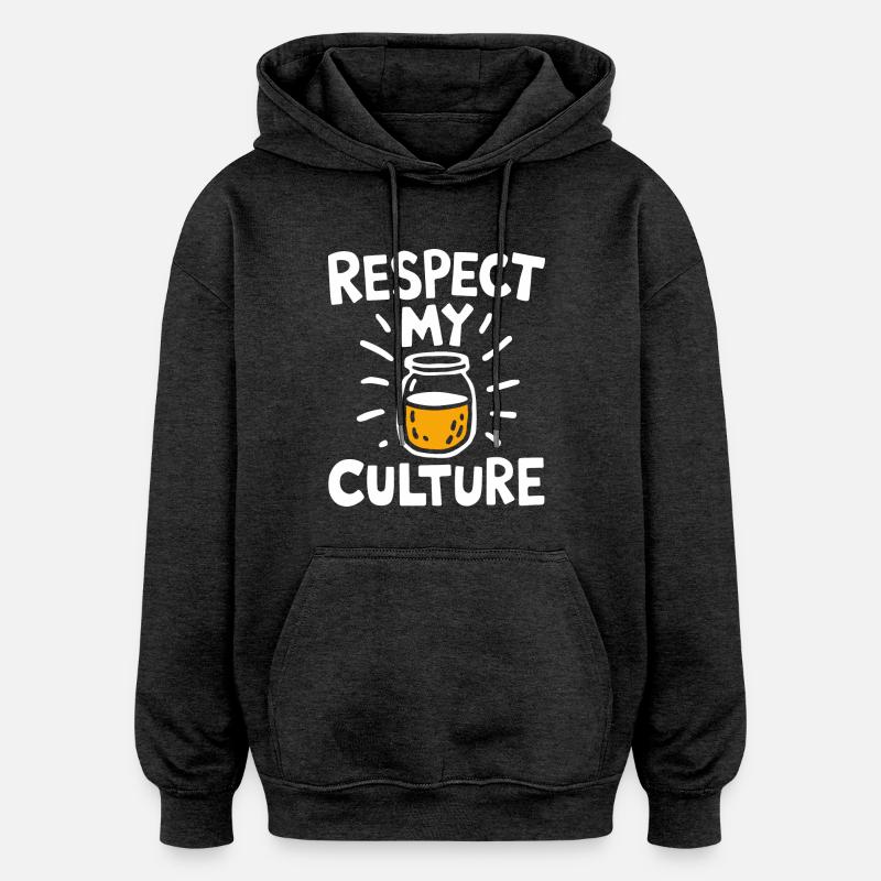Conception d’amoureux du kombucha - Sweat à capuche oversize unisexe - charbon