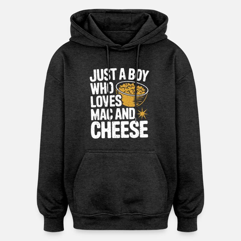 Macaroni au fromage fantaisie - Sweat à capuche oversize unisexe - charbon