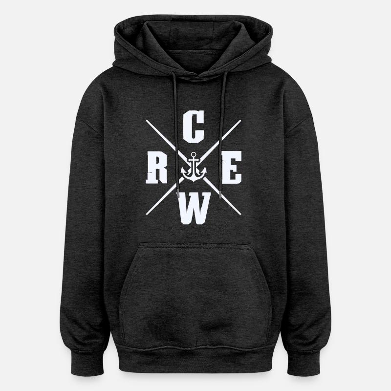 crew anker - Oversized Unisex Hoodie - Anthrazit