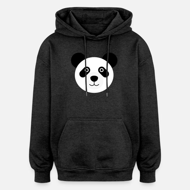 Panda head panda bear - Oversized Unisex Hoodie - charcoal grey