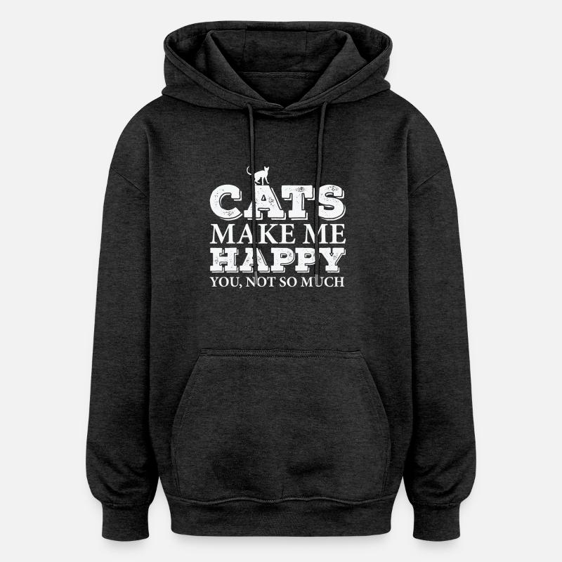 Lustige Katze - Oversized Unisex Hoodie - Anthrazit