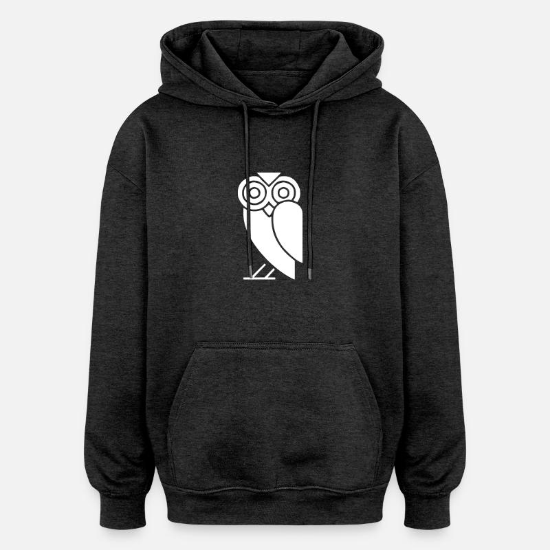 Comic Eule - Oversized Unisex Hoodie - Anthrazit