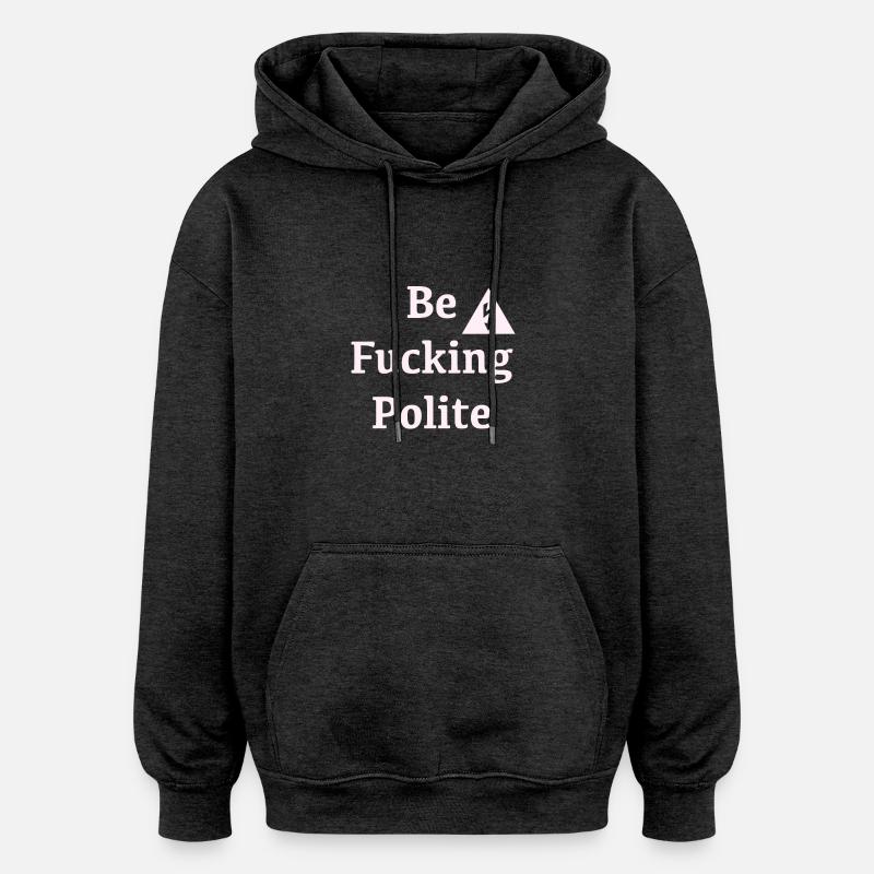 POLITE blanc - Sweat à capuche oversize unisexe - charbon