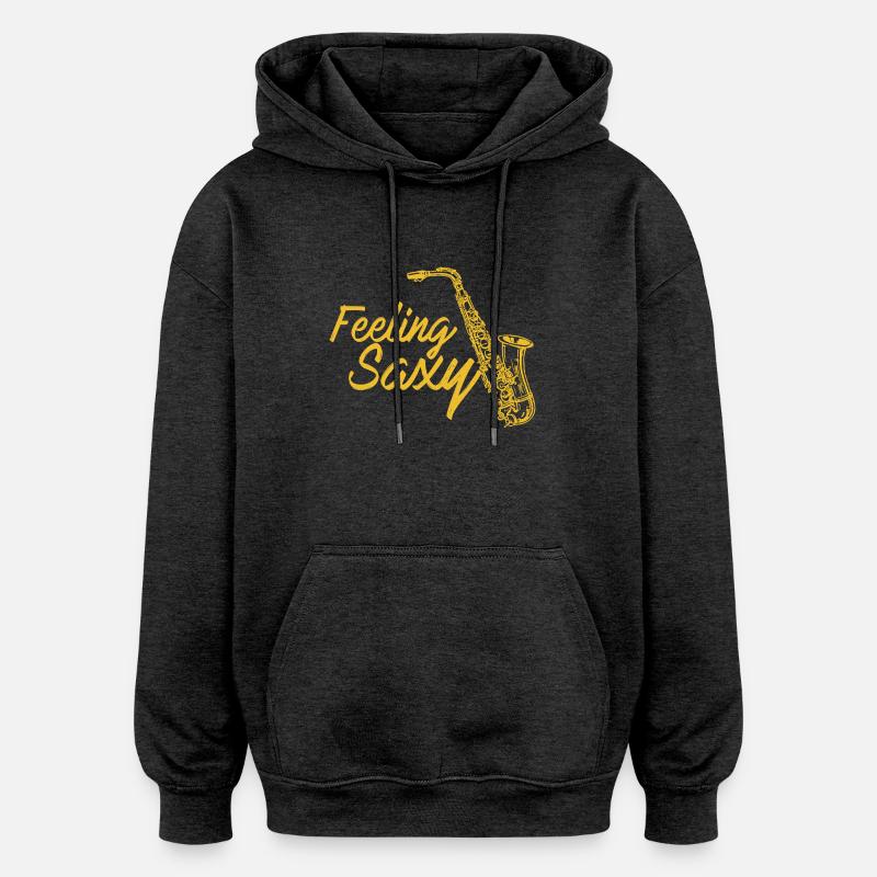saxophone - Sweat à capuche oversize unisexe - charbon