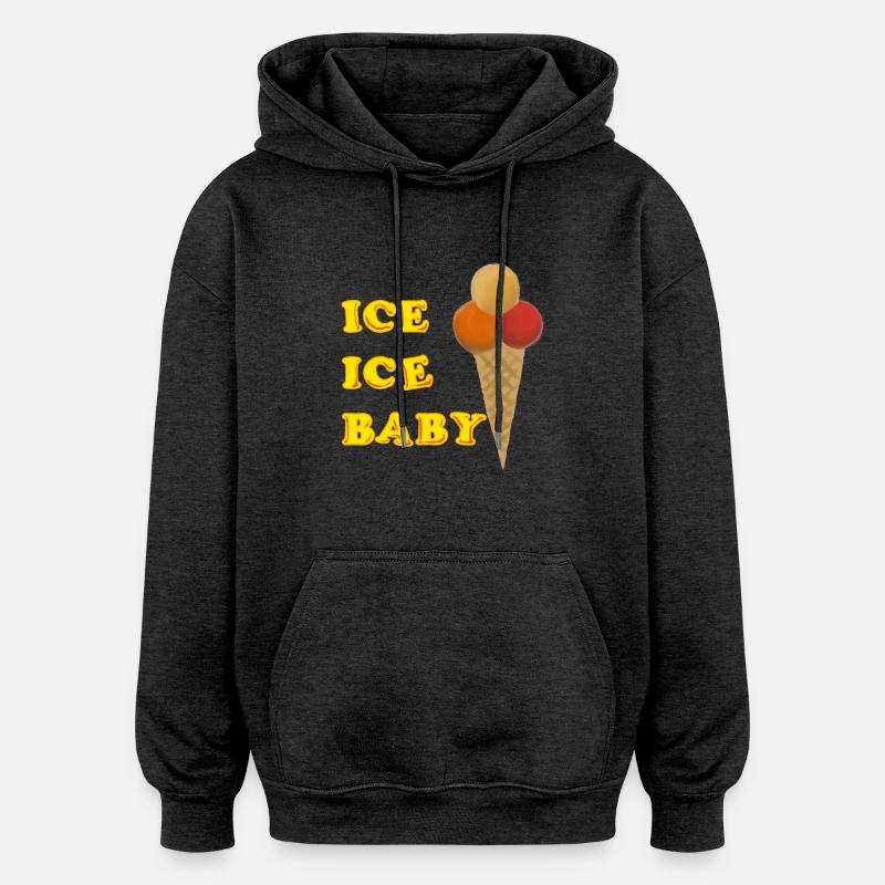 GLACE - Sweat à capuche oversize unisexe - charbon