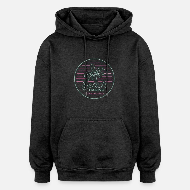 Casino de plage - Sweat à capuche oversize unisexe - charbon