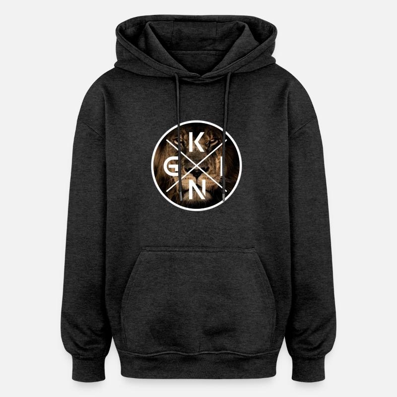 lionking - Sweat à capuche oversize unisexe - charbon