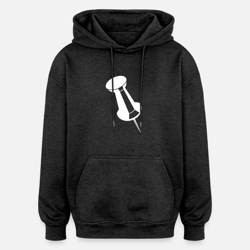 Pin Pinnnadel Office aiguille - Sweat à capuche oversize unisexe - charbon