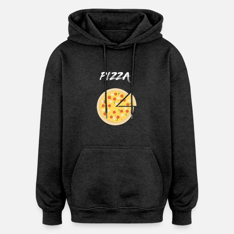 pizza - Sweat à capuche oversize unisexe - charbon