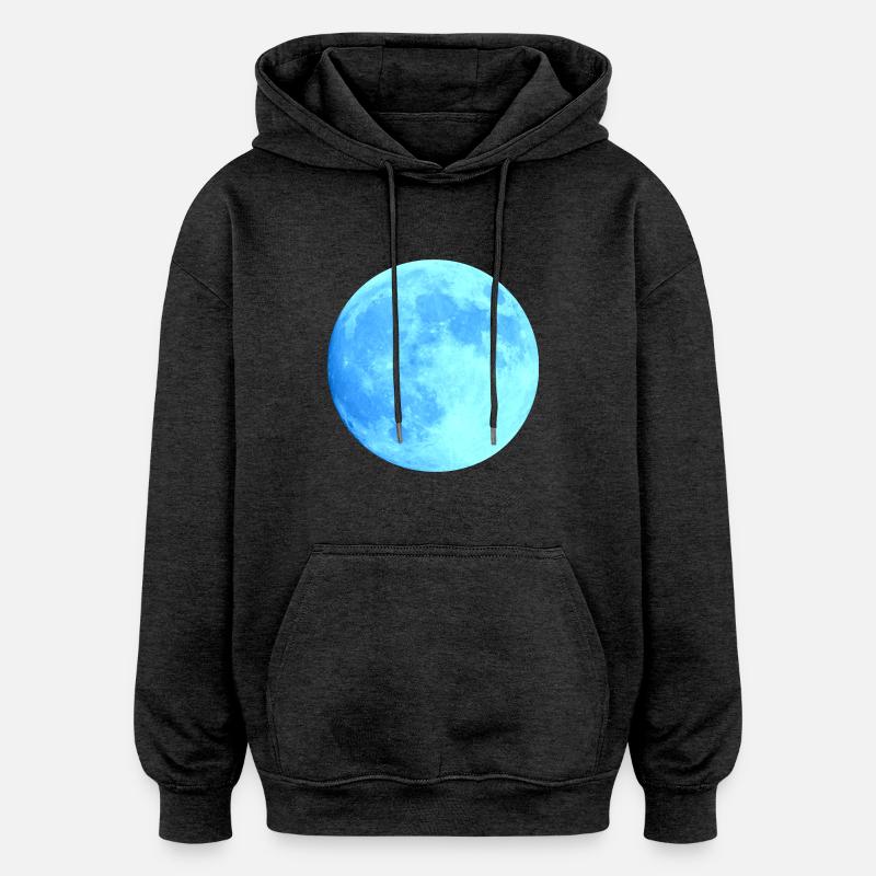 Lune bleue - Sweat à capuche oversize unisexe - charbon