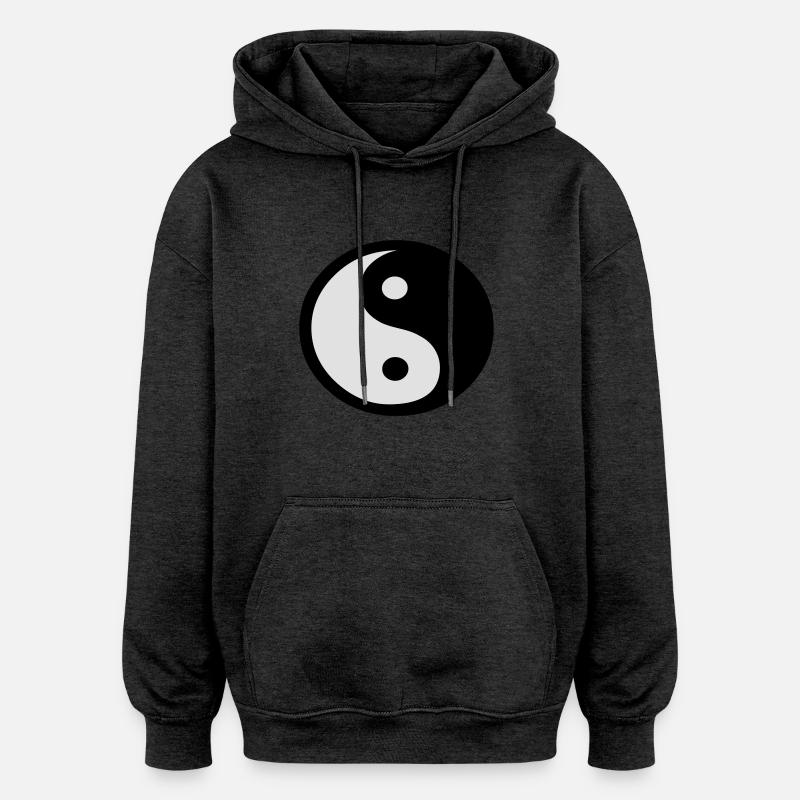 Le Yin et le Yang (V) - Sweat à capuche oversize unisexe - charbon