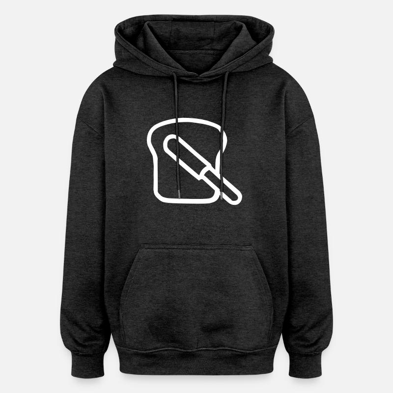 Couteau à tartiner - Sweat à capuche oversize unisexe - charbon