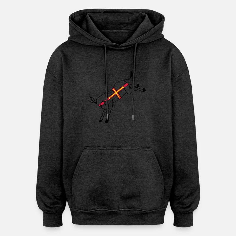 guernseydonkey - Sweat à capuche oversize unisexe - charbon