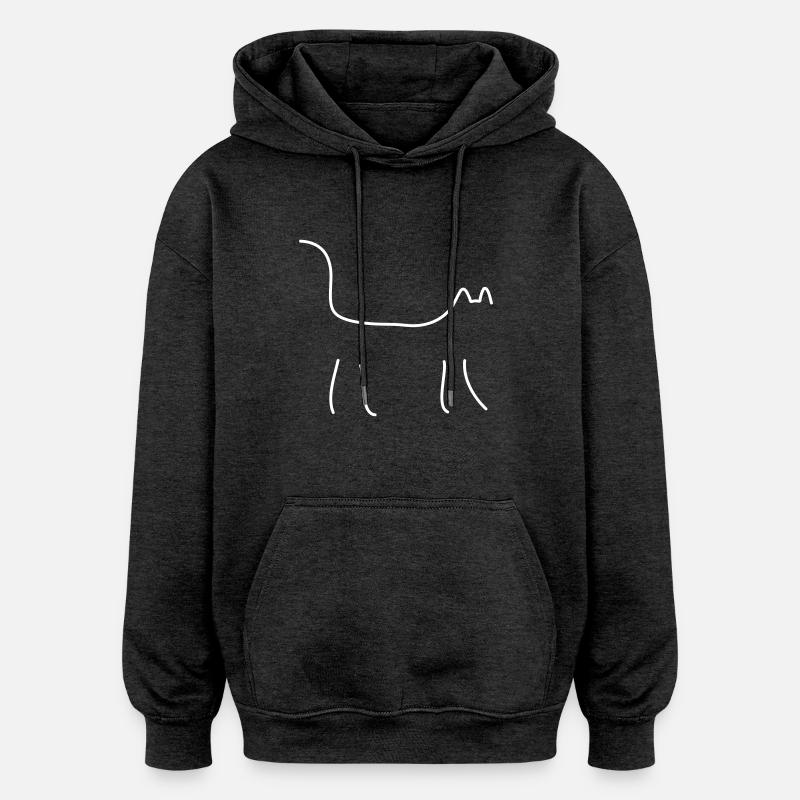 Le Chat Blanc - Sweat à capuche oversize unisexe - charbon