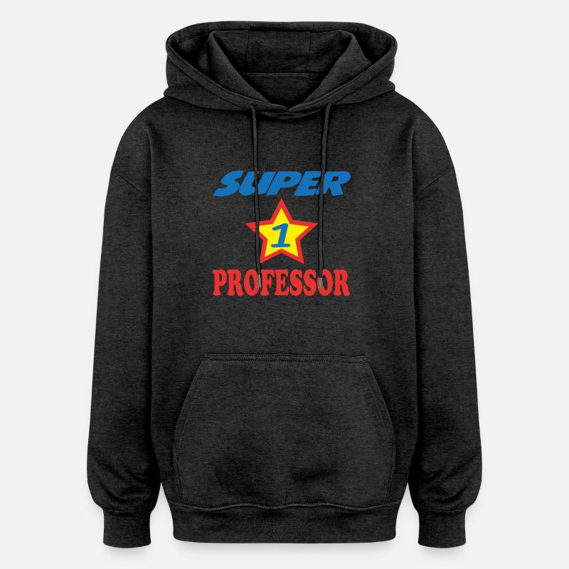 SUPER PROFESSOR - Sweat à capuche oversize unisexe - charbon