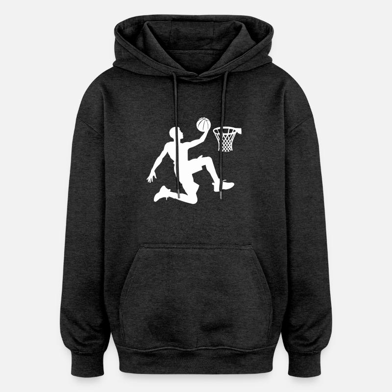 Basketteur - Sweat à capuche oversize unisexe - charbon