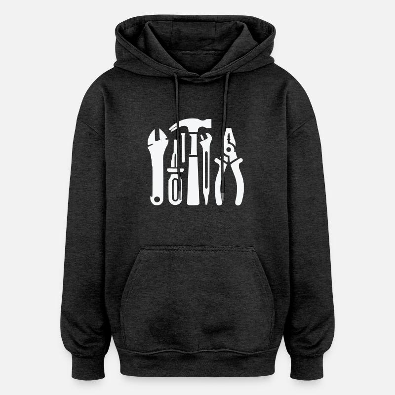 outil - Sweat à capuche oversize unisexe - charbon