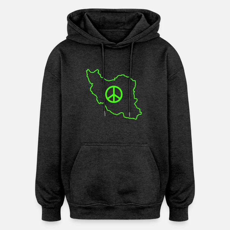 Paix en Iran - Sweat à capuche oversize unisexe - charbon