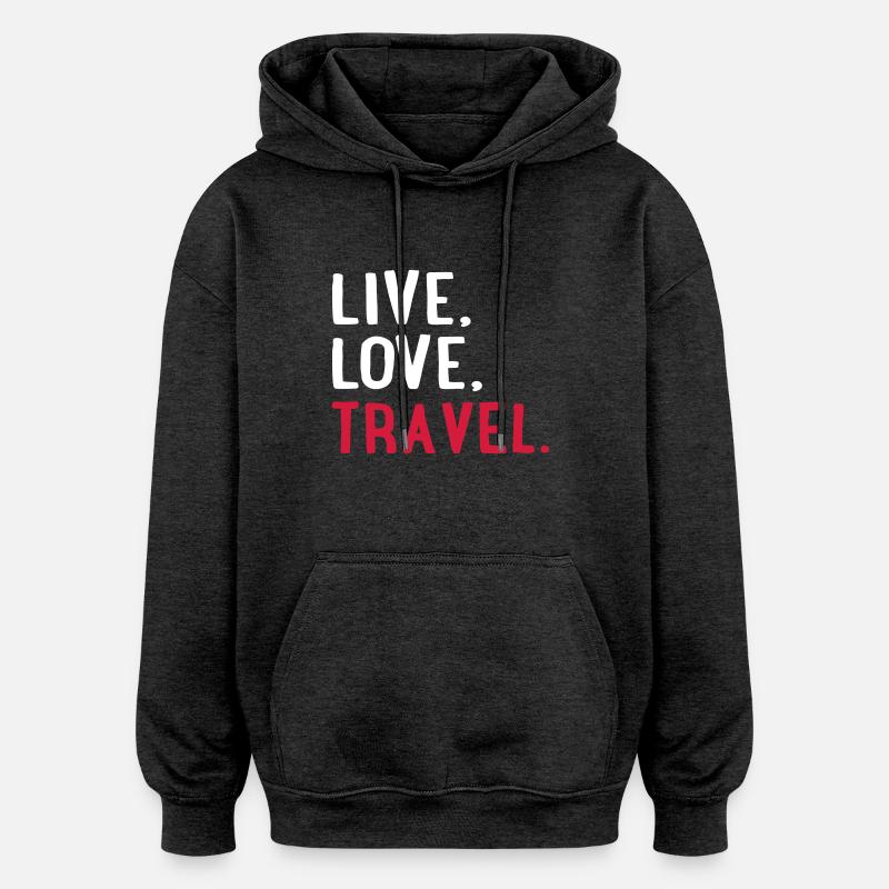 VOYAGE - Sweat à capuche oversize unisexe - charbon