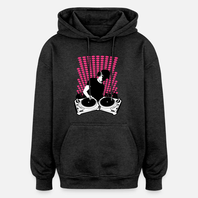 DJ mit Turntables - Oversized Unisex Hoodie - Anthrazit