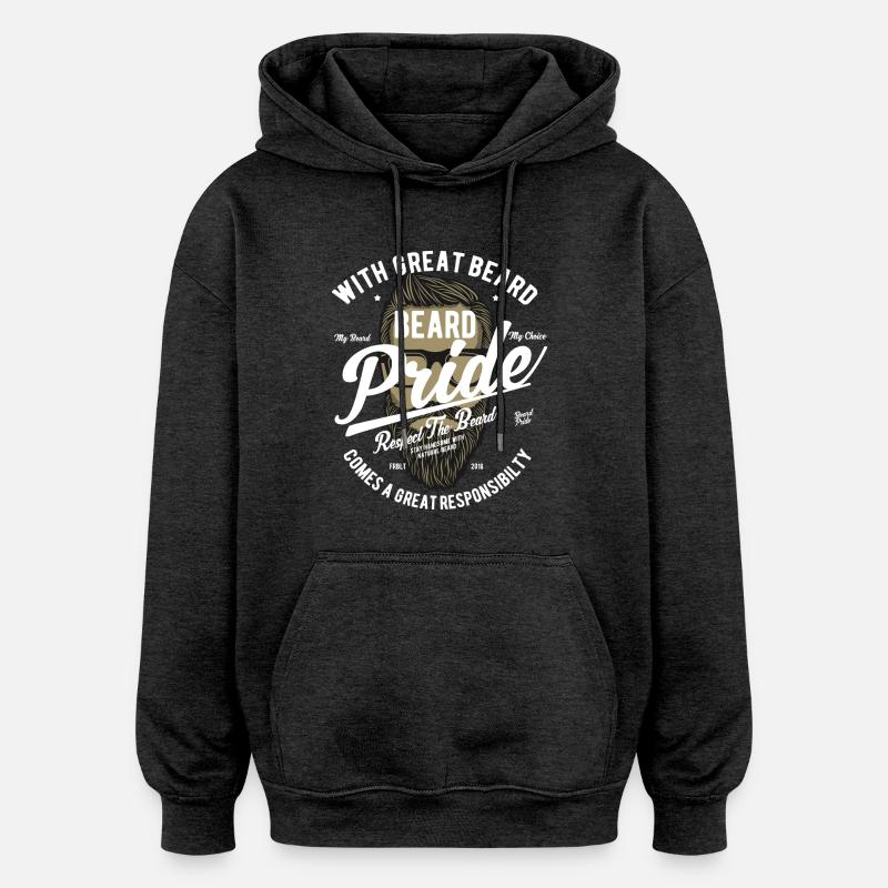 Barbe Pride 2 - Sweat à capuche oversize unisexe - charbon