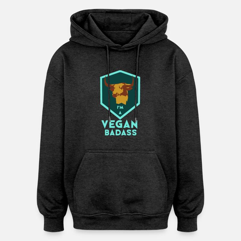 Je suis un vegan difficile - Sweat à capuche oversize unisexe - charbon