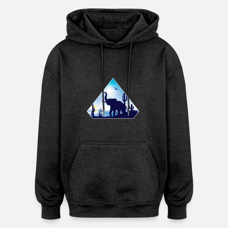 Elefant - Oversized Unisex Hoodie - Anthrazit
