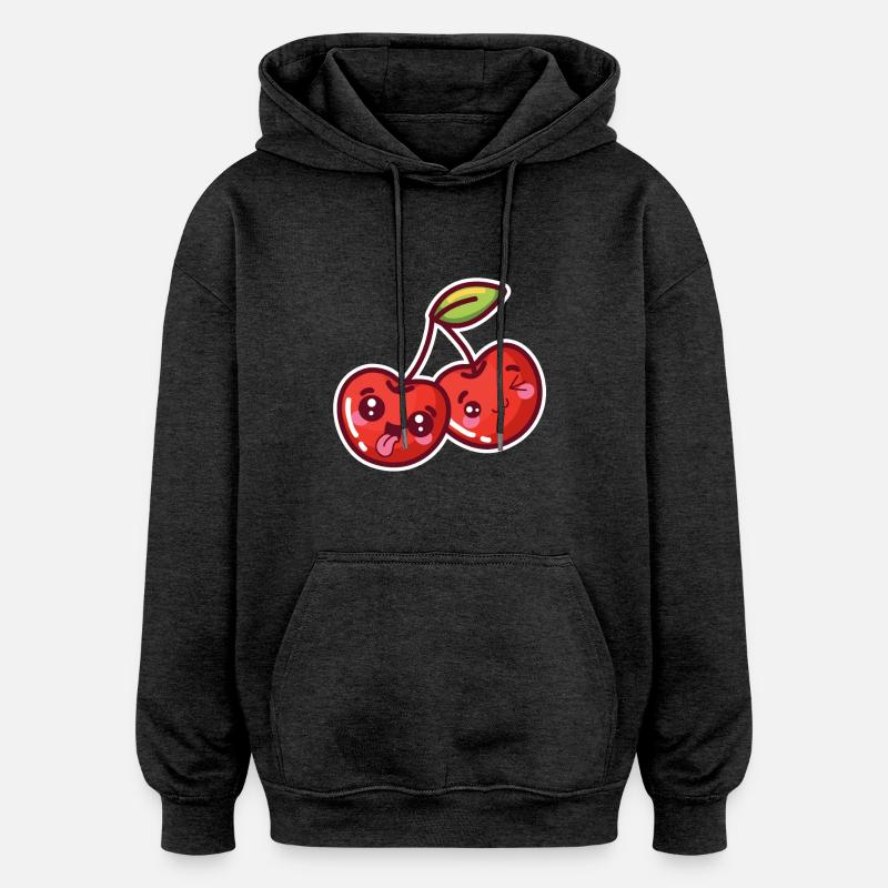 Cerise aigre - Sweat à capuche oversize unisexe - charbon