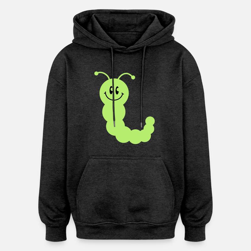 worm__c2 - Sweat à capuche oversize unisexe - charbon