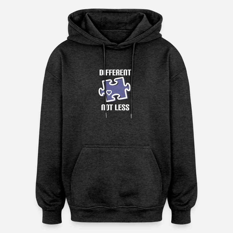 DIFFERENT - NOT LESS! AUTISMUS - Oversized Unisex Hoodie - Anthrazit