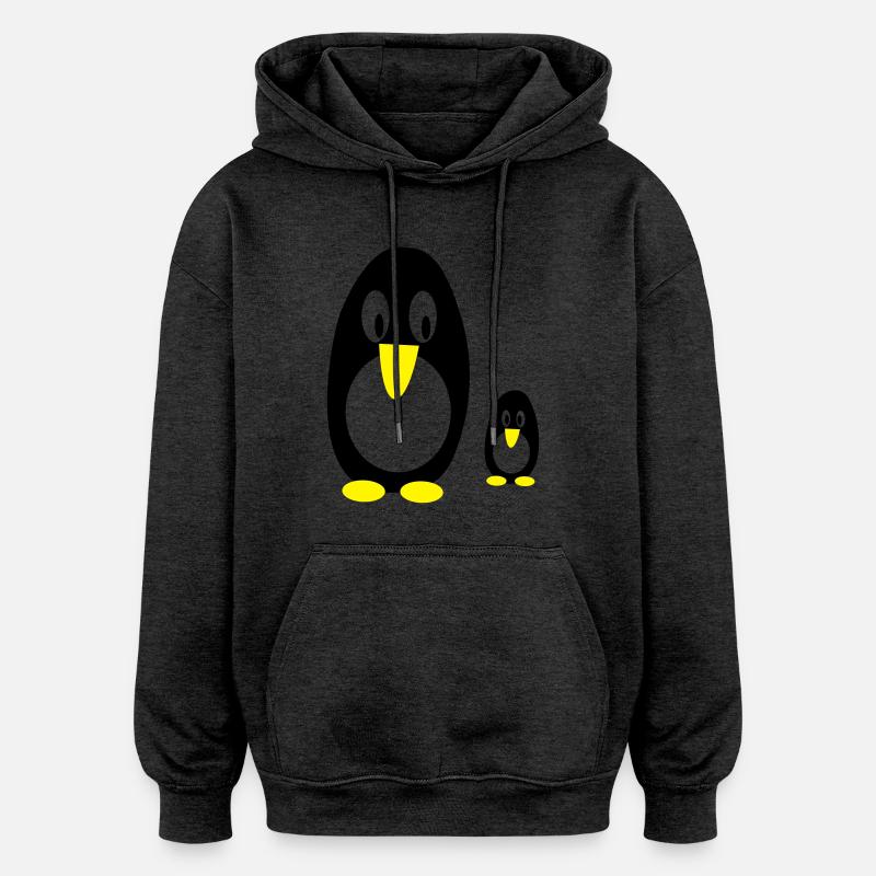 pinguine - Oversized Unisex Hoodie - Anthrazit
