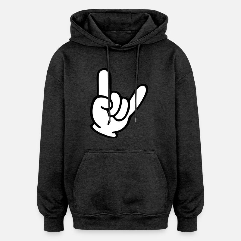 hand comic party - Oversized Unisex Hoodie - Anthrazit