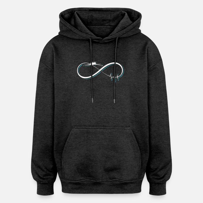 cadeau d'aviron / conception - Sweat à capuche oversize unisexe - charbon