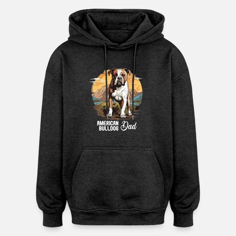 Chien bouledogue américain - Sweat à capuche oversize unisexe - charbon