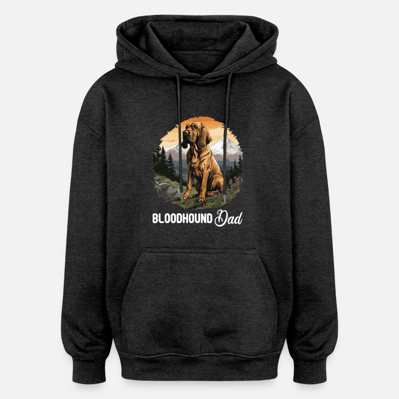 Chien Bloodhound - Sweat à capuche oversize unisexe - charbon