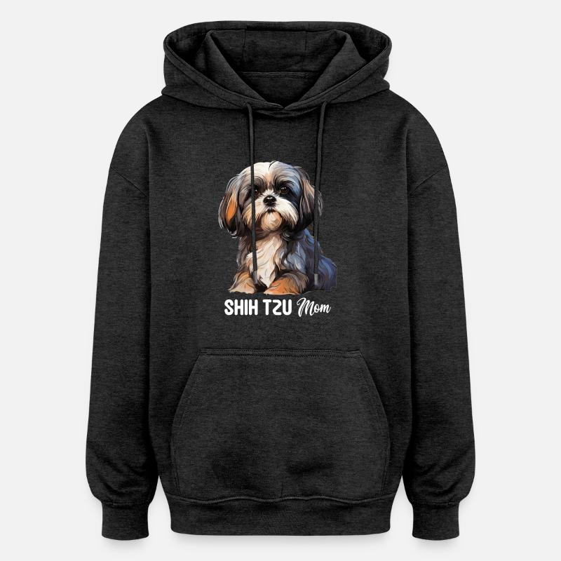 Shih Tzu - Sweat à capuche oversize unisexe - charbon